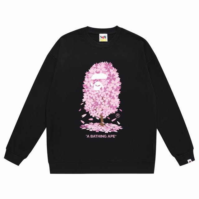款号Sc339# 顶级版本 Bape 樱花二代限定 Ss印花圆领卫衣 采用350克大毛圈 落肩大版型 面料 质感柔软不起球 进口环保印花胶浆 图案鲜明立体 品质