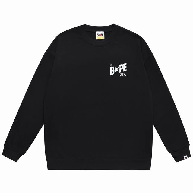 款号Sc344# 顶级版本 Bape Sta Illustration鞋子字母印花圆领卫衣 采用350克大毛圈 落肩大版型 面料 质感柔软不起球 进口环保印花胶