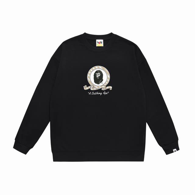 款号Sc395#毛圈 加绒90 顶级版本 Bape 猿人星标字母印花图案圆领卫衣 采用350克大毛圈 落肩大版型 面料 质感柔软不起球 进口环保印花胶浆 图案鲜