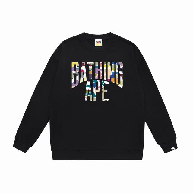 款号Sc391#毛圈 加绒90 顶级版本 Bape 多色迷彩图案字母印花圆领卫衣 采用350克大毛圈 落肩大版型 面料 质感柔软不起球 进口环保印花胶浆 图案鲜