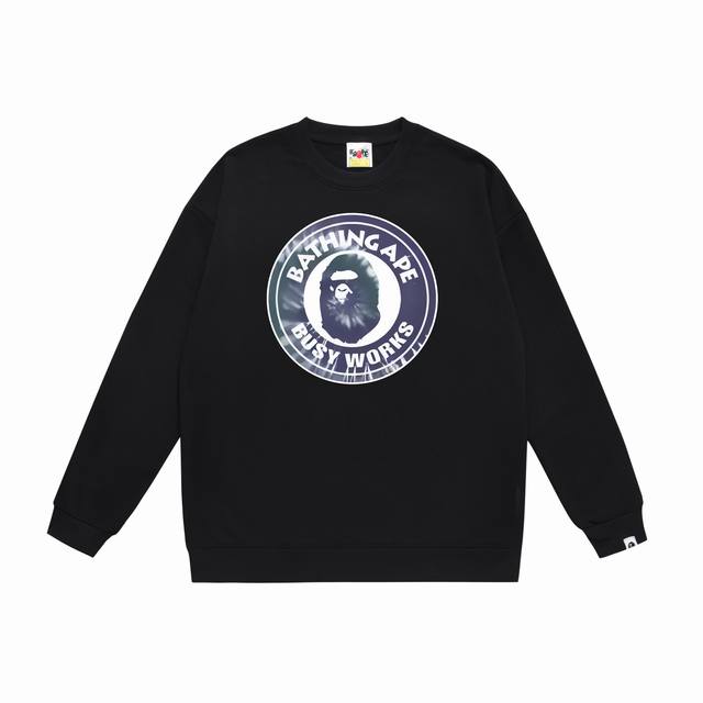 款号Sc378#毛圈 加绒90 顶级版本 Bape 扎染猿人头字母圆章印花圆领卫衣 采用350克大毛圈 落肩大版型 面料 质感柔软不起球 进口环保印花胶浆 图案