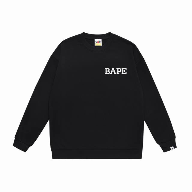 款号Sc376#毛圈 加绒90 顶级版本 Bape 猿人头撞色字母印花圆领卫衣 采用350克大毛圈 落肩大版型 面料 质感柔软不起球 进口环保印花胶浆 图案鲜明