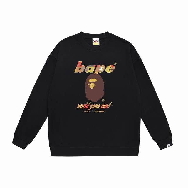 款号Sc371# 顶级版本 Bape 猿人头经典字母印花圆领卫衣 采用350克大毛圈 落肩大版型 面料 质感柔软不起球 进口环保印花胶浆 图案鲜明立体 品质男女
