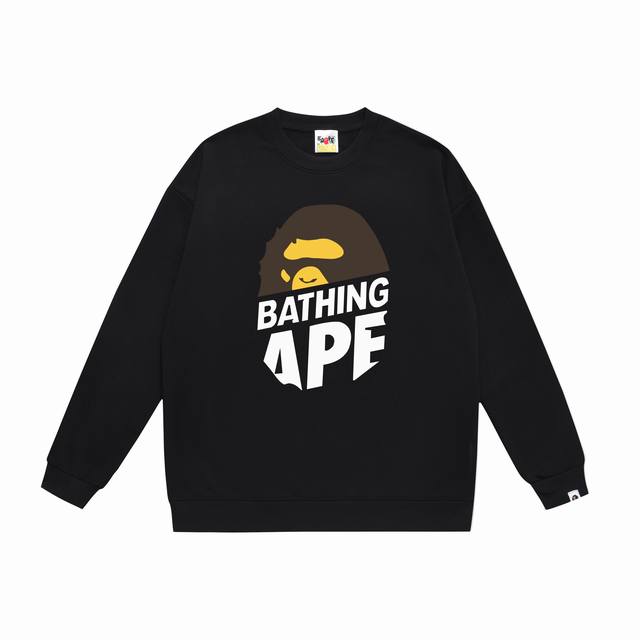 款号Sc354# 顶级版本 Bape 猿人头字母印花圆领卫衣 采用350克大毛圈 落肩大版型 面料 质感柔软不起球 进口环保印花胶浆 图案鲜明立体 品质男女同款