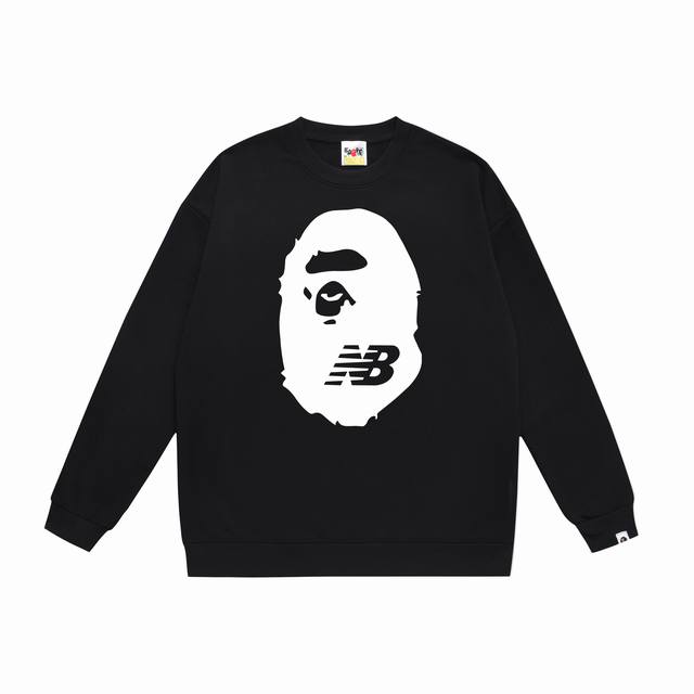 款号Sc353# 顶级版本 Bape 猿人头联名Nb字母印花短袖T恤后背字母印花 采用350克大毛圈 落肩大版型 面料 质感柔软不起球 进口环保印花胶浆 图案鲜