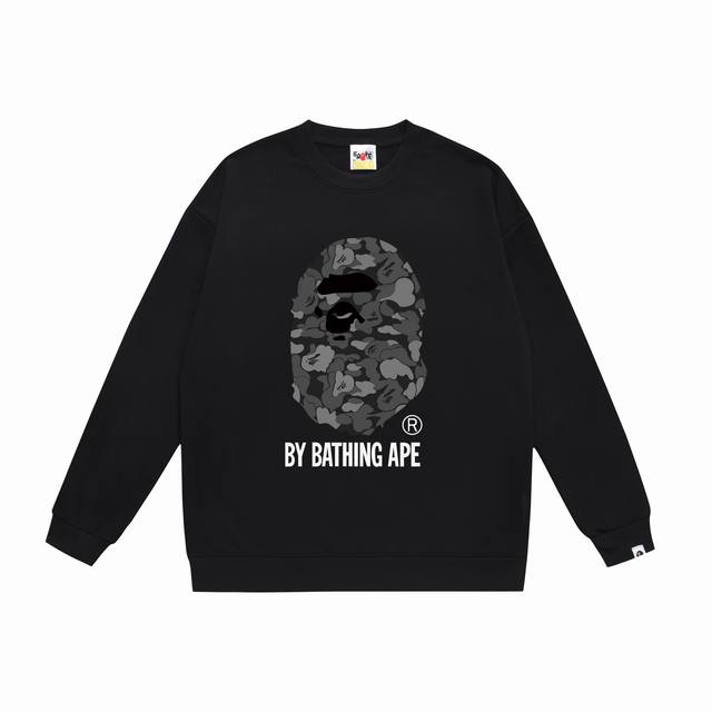 款号Sc347# 顶级版本 Bape 迷彩大猿人头字母印花短袖T恤 采用350克大毛圈 落肩大版型 面料 质感柔软不起球 进口环保印花胶浆 图案鲜明立体 品质男