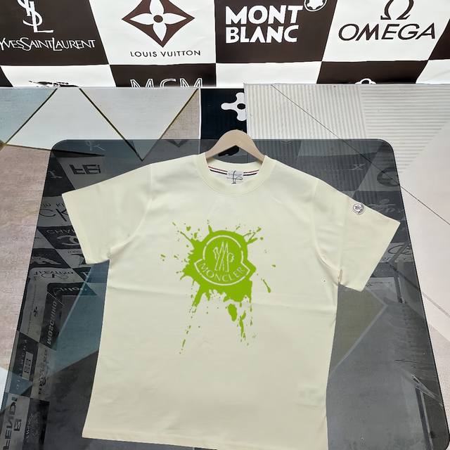 实拍 Nfc芯片感应 Moncler 蒙口 短袖T恤 2025专柜同步发售新款彩喷个性简约标识短袖T恤 面料：原版同步330克重双纱100%纯棉 超高质感，丝滑