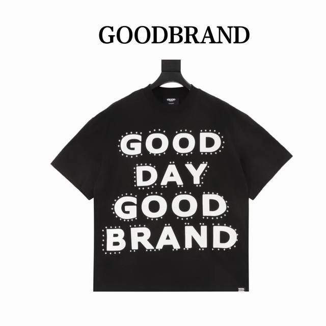 Goodbrand 25Ss Allday 铆钉裂纹印花宽松短袖 男女同款 颜色：黑色 尺码：S-Xl