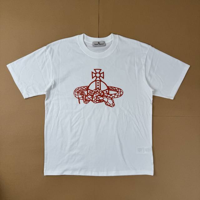 R20# Vivienne Westwood Fw24 蛇年限定 Logo印花圆领宽松套头短袖T恤 面料：260G双纱面料，不变型不起球 辅料；全套辅料定制；1