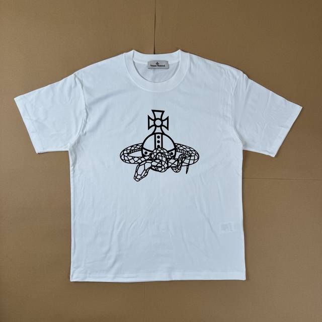 R19# Vivienne Westwood Fw24 蛇年限定 Logo印花圆领宽松套头短袖T恤 面料：260G双纱面料，不变型不起球 辅料；全套辅料定制；1