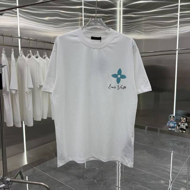 Lv 2025春夏新款短袖T恤 厚板硅胶发泡工艺 男女同款宽松版 S M L Xl Xxl 五个码 黑色 白色 绿色
