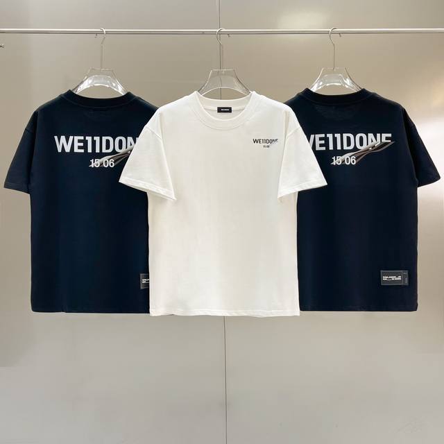 款号W30 We11Done 经典基础情侣宽松可乐海浪标语印花-原厂品质 顶级版本 Color：黑色 白色 Size：S M L Xl 面料采用280G重磅纯棉