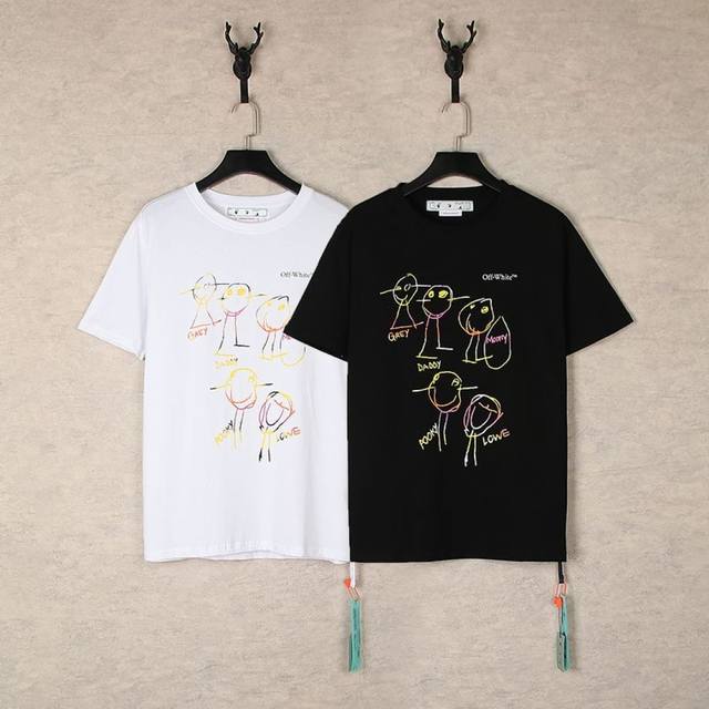 1280- 黑色 白色 S M L Xl Off White涂鸦T恤的不羁灵魂 Off White这两件T恤简直是潮流界的宝藏！白色T恤上，涂鸦宛如一场色彩的即