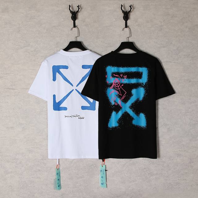 1249- 黑色 白色 S M L Xl 被问N次 的Off White T恤，潮爆了 宝子们！Ow这两款T恤必须按头安利。 白色款，标志性箭头图案以清爽蓝色呈