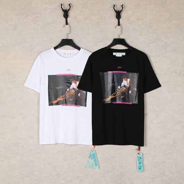 1257- 黑色 白色 S M L Xl Off-White这两款T恤，把油画穿在身上！ 时尚圈的弄潮儿Ow又出新惊喜啦！一直以来，Off White都凭借独特