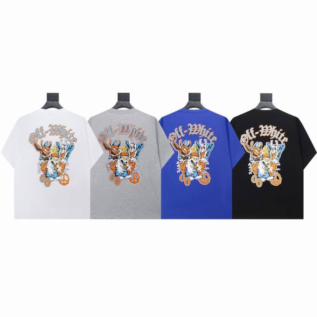 1319- 白色 灰色 彩兰 黑色 S M L Xl Off White卡通印花短袖｜把艺术穿上身，做街头最靓的崽！ 这个夏天拒绝平庸！Ow全新卡通印花短袖真的