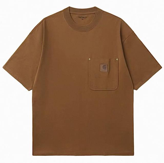 款号351 卡哈特Carhartt Wip Fw25 S S Eldon Pocket T-Shirt 宽松胸前口袋徽标字母圆领胸前皮标短袖T恤 25年新款 男