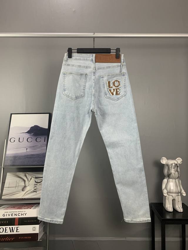 Oc-485 Loewe 罗意威 春夏欧洲专柜新款超A代购级别海外贸易公司订单货源，顶级原单高端男士定制时尚修身小直筒牛仔裤 颜色：图片色 尺码：M-Xxl 尺