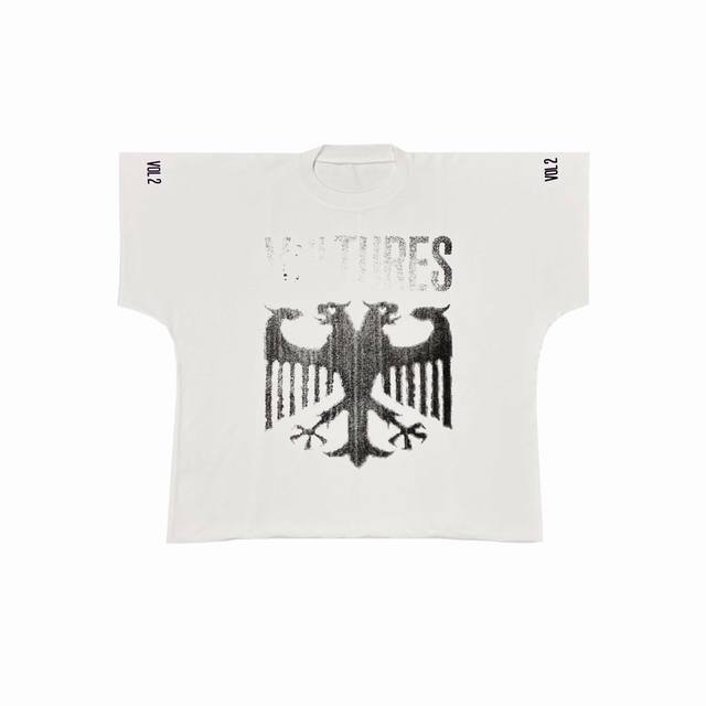 Y47# Kanye Vultures2试听会海口周边秃鹫短袖 颜色：黑色 白色 尺码：1码 2码 3码