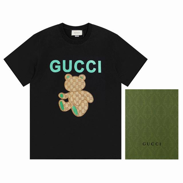 Gucci Firenze 1921”，230克双纱面料，1*1双纱280克罗纹领口，活性燃料印花，宽松版本，男女同款 码数：Xs.S.M.L
