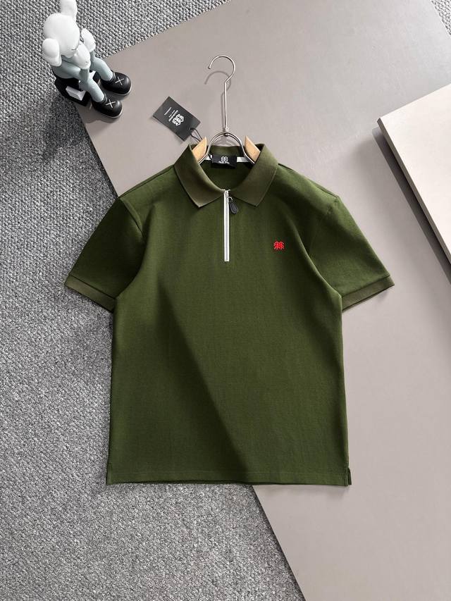 Kolon Sport* 2025春夏款上新 原高版本 可隆Polo衫 面料采用290克高密度纯棉珠地面料，不变形 不缩水 工艺介绍：双线走位 胸口精密万针刺绣