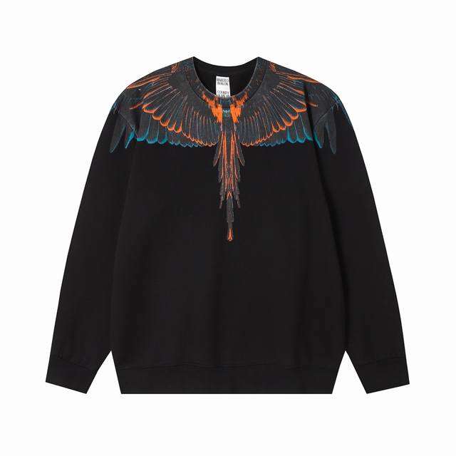 马塞洛布隆 高品质新款秋冬Mb橙绿羽毛翅膀圆领卫衣 码数：M L Xl Xxl