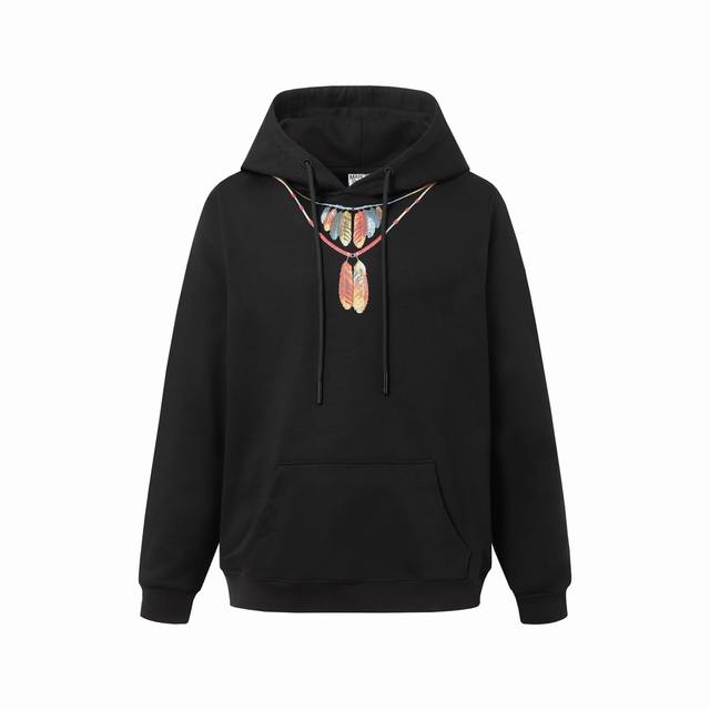 马塞洛布隆 高品质Mb新款秋冬装彩色金色印花刺绣Logo 纯棉连帽套头卫衣 码数：M L Xl Xxl