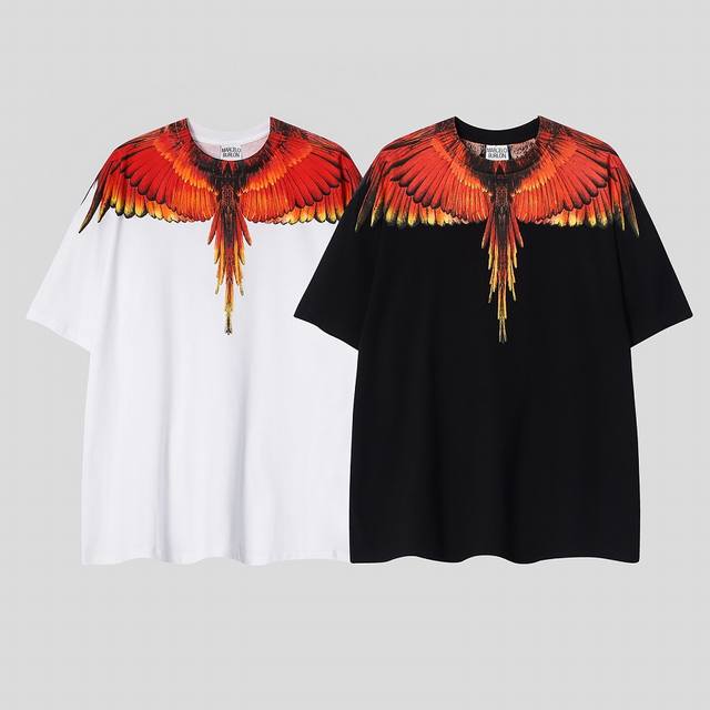 马塞洛布隆 高品质Mb 艳阳印花翅膀纯棉T恤 码数：S M L Xl Xxl