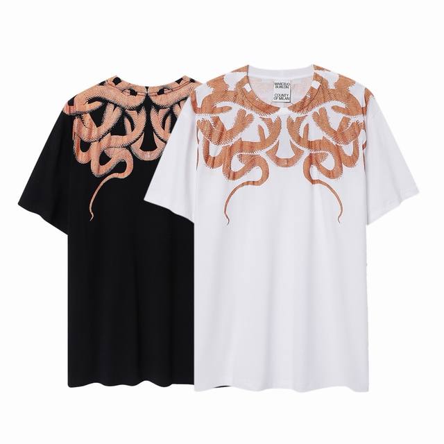 马塞洛布隆 Mb宇宙最强版本 金粉埃及蛇印花 纯棉T恤 码数：S M L Xl Xxl