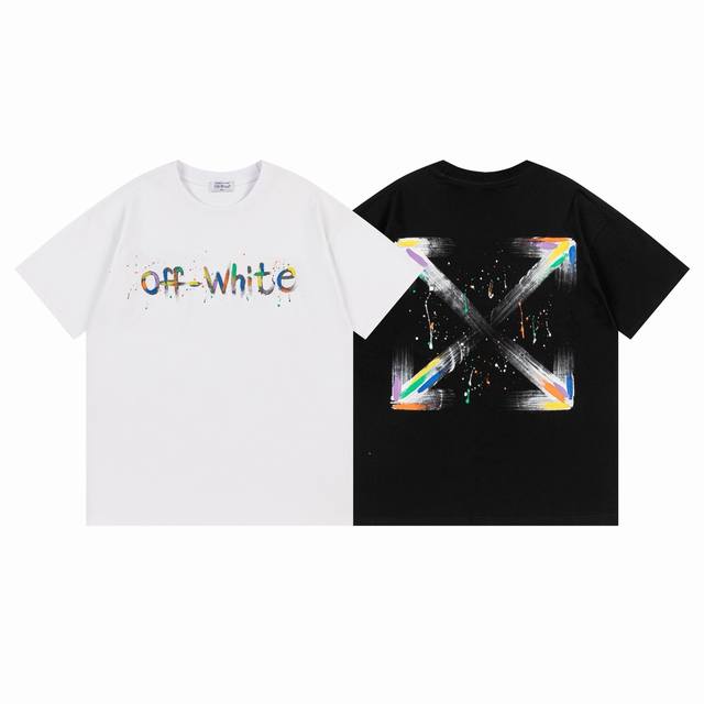 9069# ，Off White新款宽松版短袖T恤 尺码：S M L Xl 颜色：黑色 白色