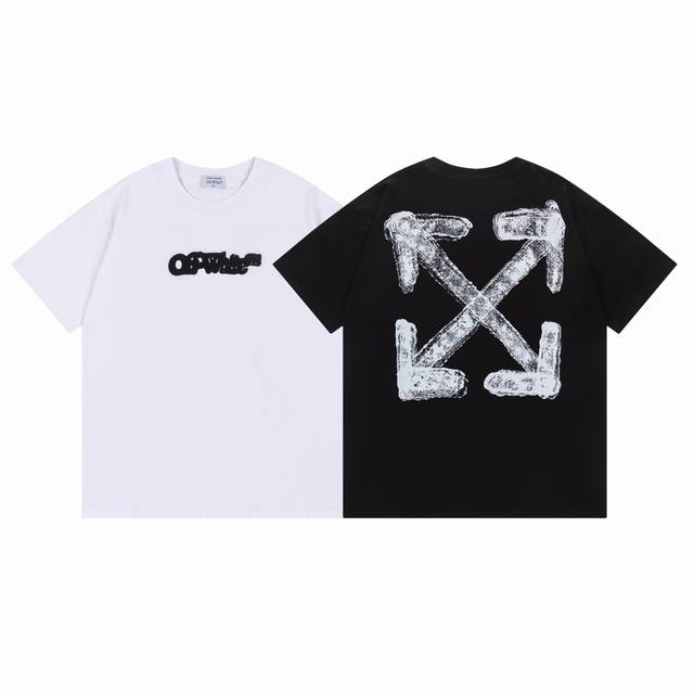 9035# ，Off White新款宽松版短袖T恤 尺码：S M L Xl 颜色：黑色 白色