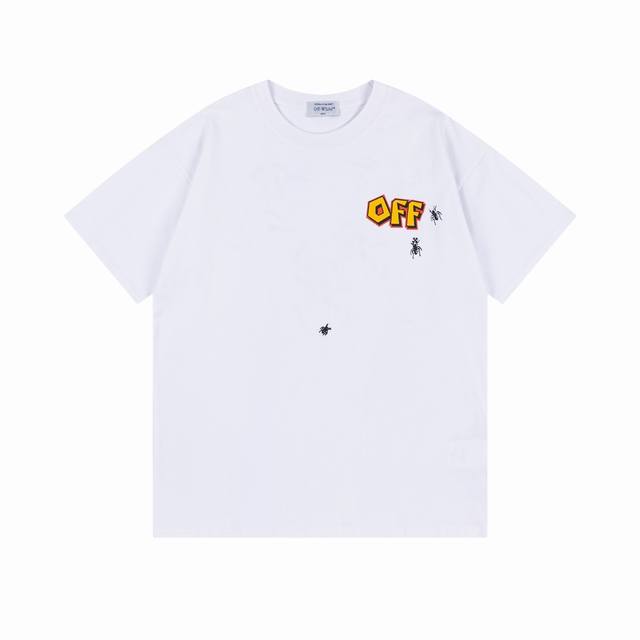 9033# ，Off White新款宽松版短袖T恤 尺码：S M L Xl 颜色：白色