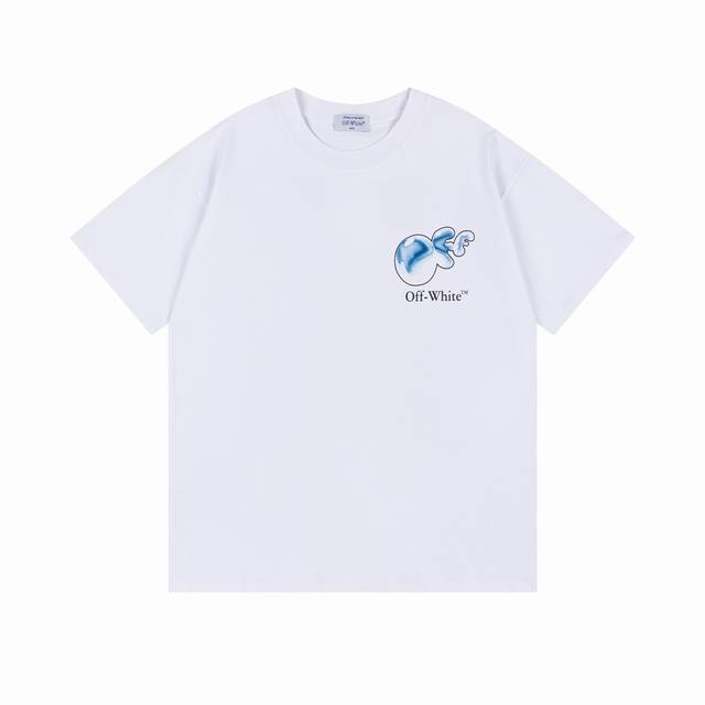 9018# ，Off White新款宽松版短袖T恤 尺码：S M L Xl 颜色：白色