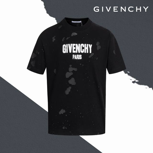 款号Sl189 Givenchy纪梵希烧花破洞字母印花圆领短袖 情侣同款 全套包装 三标齐全 区别市场通货 随意对比 纯棉280克高克重32支双纱 不起球 不褪