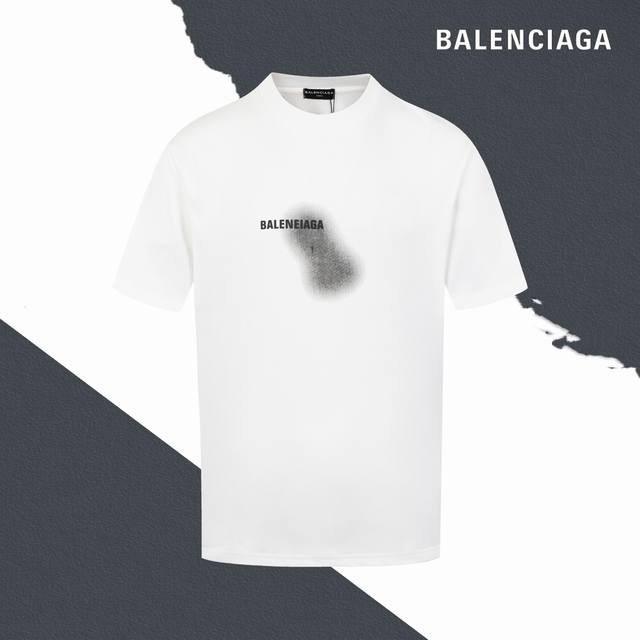款号Sl183 Balenciaga巴黎涂鸦喷墨梵文字母印花圆领短袖 情侣同款 全套包装 三标齐全 区别市场通货 随意对比 纯棉280克高克重32支双纱 不起球