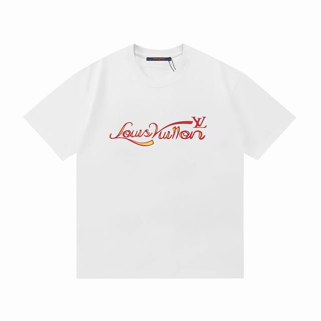 Lv 驴家 2025新款 立体凸胶字母Logo 男女同款 短袖T恤 定制260克100％双纱纯棉面料 定染32支双股螺纹 领标吊牌主唛三标齐全 颜色：白色 尺码