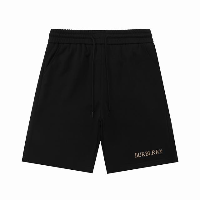 Burberry 巴宝莉 2025新款 轻奢主义 前幅颗粒刺绣字母Logo 后口袋拼色十字绣战马 男女日常通勤穿搭必备 休闲短裤 定制毛圈面料 松紧+抽绳可调节