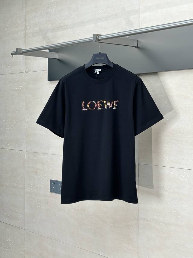 Loe* 罗意威 25Ss新款彩虹字母刺绣短袖T恤 Size：S M L Xl