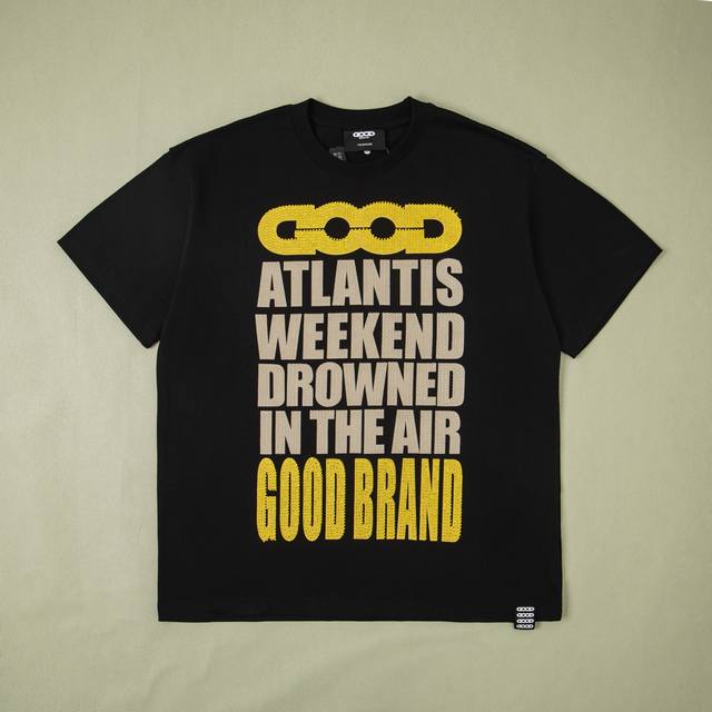 纯原配套 Goodbrand 2025Ss Atlantis满印彩钻标语轻奢时尚高级感短袖T恤 纯棉面料 印花烫钻工艺 全套辅料细节 Yb内置洗衣袋 还原1比1