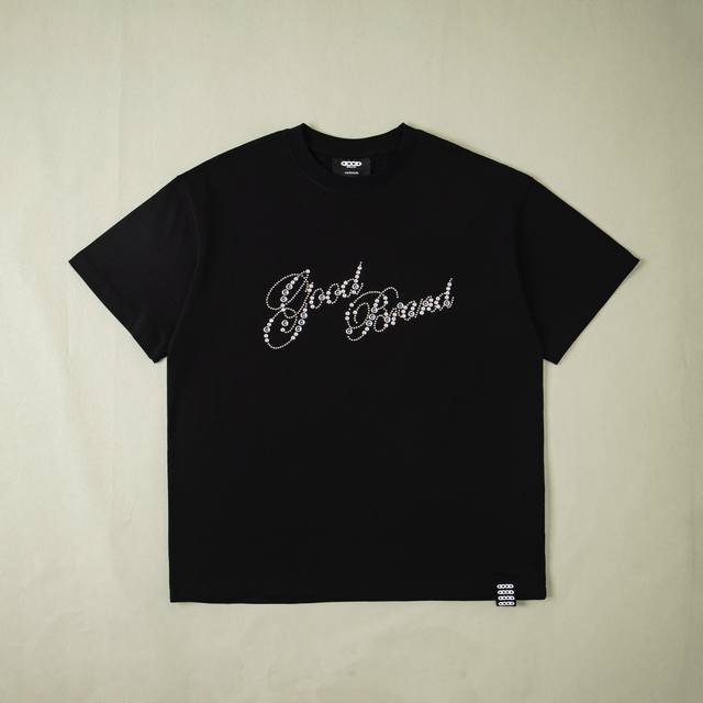 纯原配套 Goodbrand 2025Ss Good花体烫片小花轻奢时尚高级感短袖 纯棉面料 印花烫钻工艺 全套辅料细节 Yb内置洗衣袋 还原1比1 男女同款