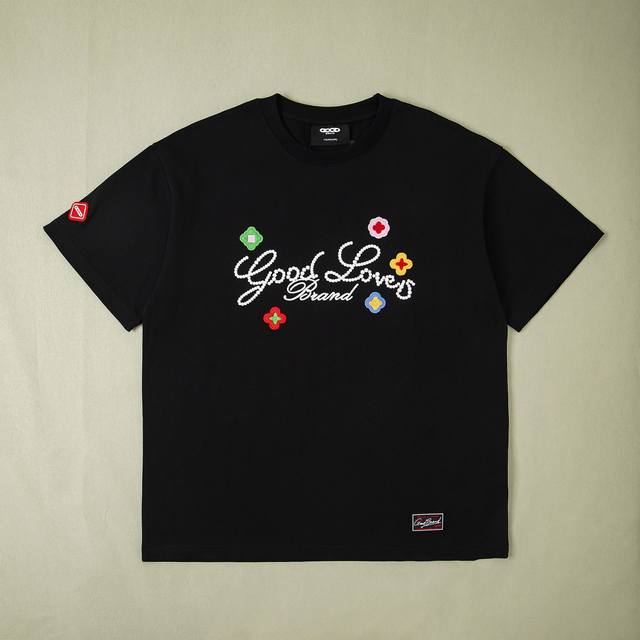 纯原配套 Goodbrand 2025Ss Goodloves立体刺绣标语轻奢时尚高级感短袖T恤 纯棉面料 立体绣花工艺 全套辅料细节 Yb内置洗衣袋 还原1比