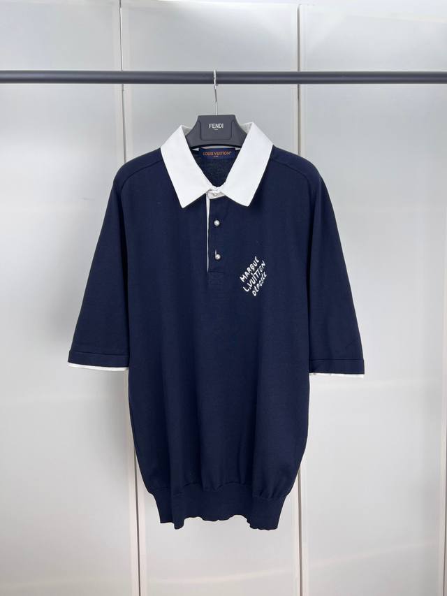 Lv路易字母刺绣针织Polo衫 S M L Xl