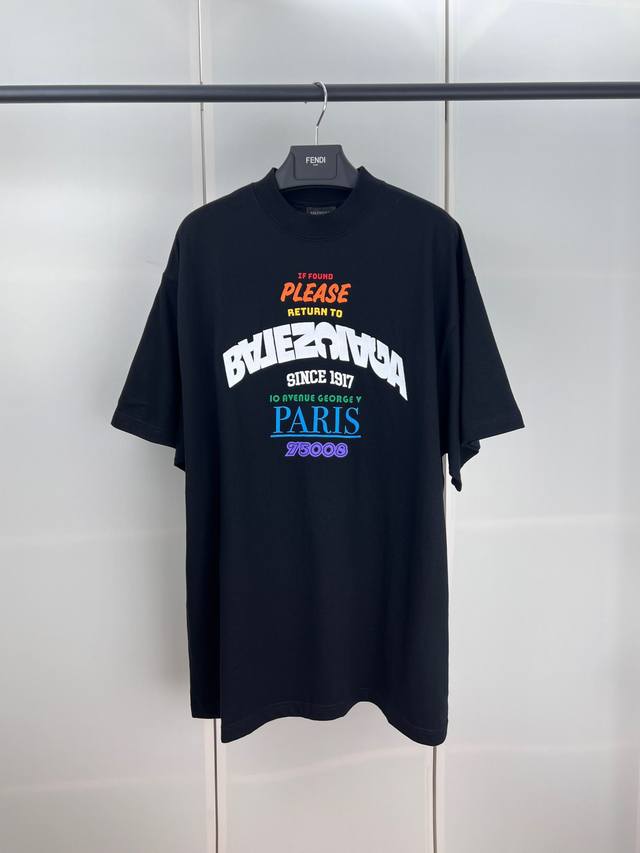Balenciaga巴黎字母刺绣标语短袖 1 2 3 4