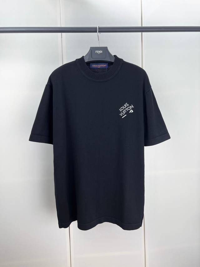 Lv路易字母刺绣别针针织短袖 S M L Xl