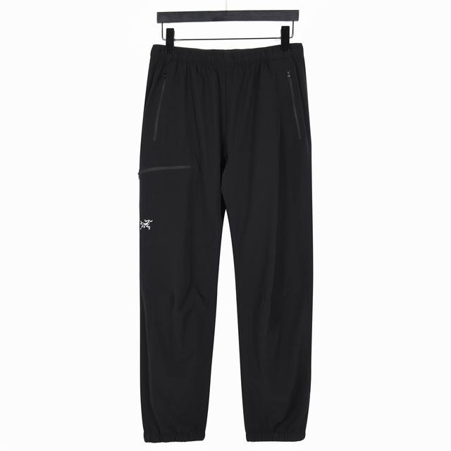 Arcteryx始祖鸟 Gamma Jogger Men‘S 纯色Logo标识软壳松紧腰束脚运动长裤 黑色