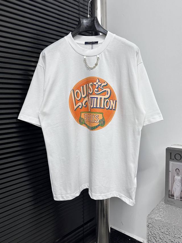 Louis Vuitton 路易25Ss航海链条印花T恤 定制260克同缸染面料手感非常舒服 最新砖柜同步 Os落肩版型时尚又个性超级百搭好看的一款男女都非常合