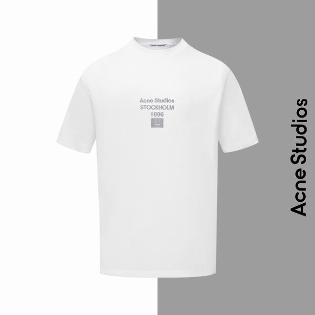 款号#Z209 Acne 发泡笑脸字母圆领短袖 Acnestudios官网一致款式 面料：32支双纱280克纯棉面料 同缸同色织染螺纹 颜色一致 工艺：进口机器