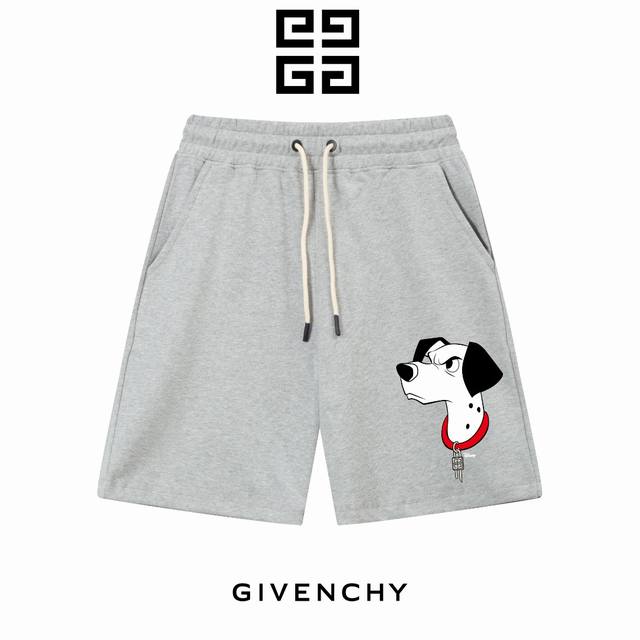 顶级版本，区别通货 Givenchy 纪梵希 走秀款 修身线条简约印花字母Logo潮流男女同款短裤 兼容所有身材 腰部松紧带黑白抽绳设计 定制抽绳口袋两侧都带有