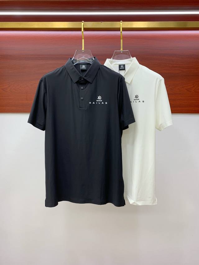 凯乐石 Kailas 官网同款速干定制面料 翻领Polo衫短袖 高压硅胶立体Logo 反光条印花字母 颜色：黑色 白色 码数：S～Xxl