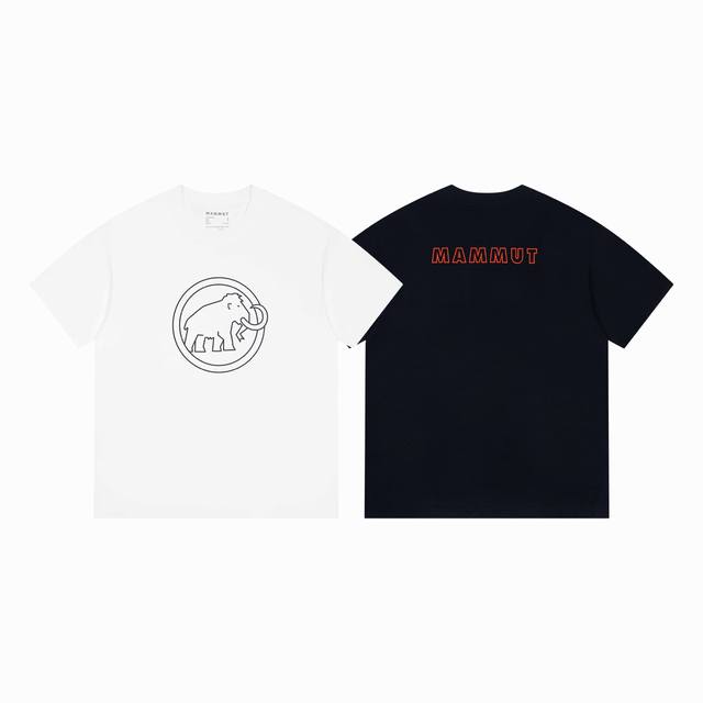高品质 猛犸象 Mammut 夏季圆领印花经典字母大象 款号：B10 面料：定制冰感爽滑棉 码数：S-2Xl 颜色：黑白两色